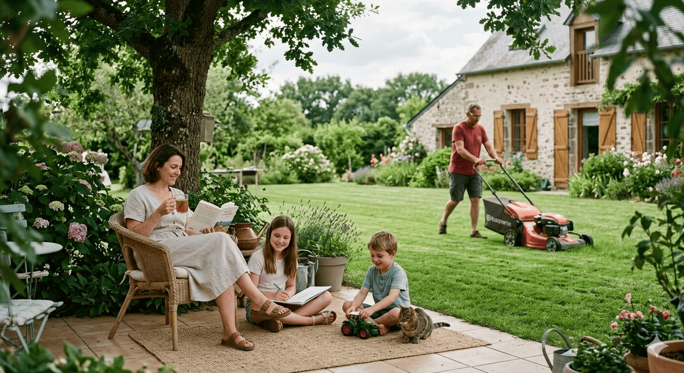 Entretien de jardin en été