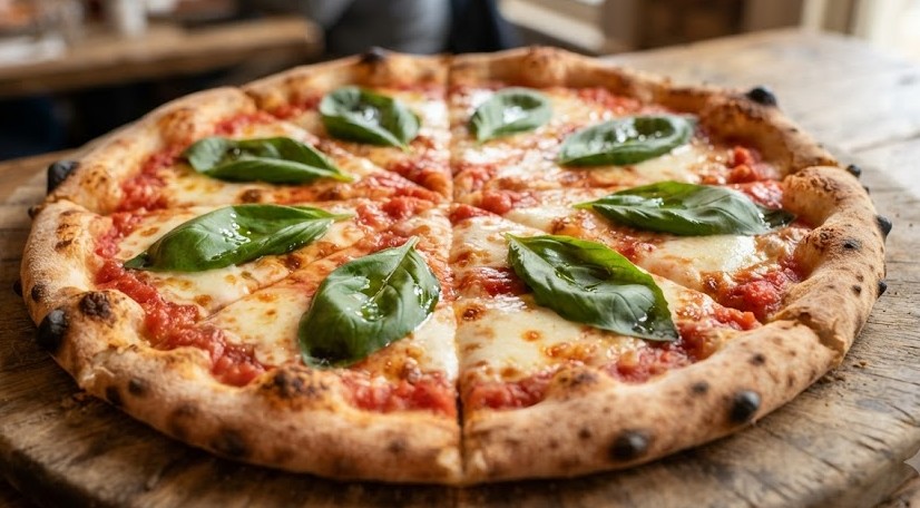 Pizza Margherita — tomate, mozzarella, basilic frais