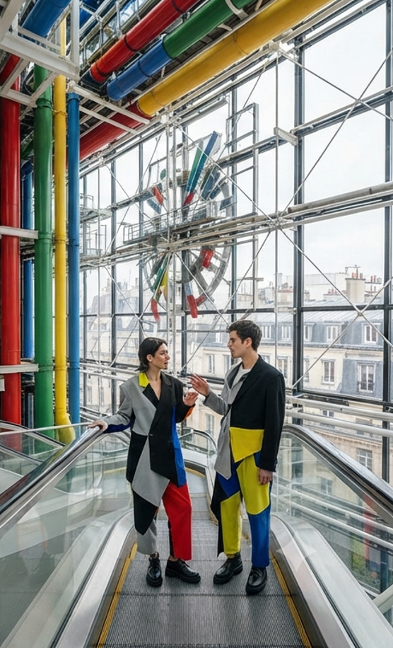 Mariés riant, entourés de leurs invités